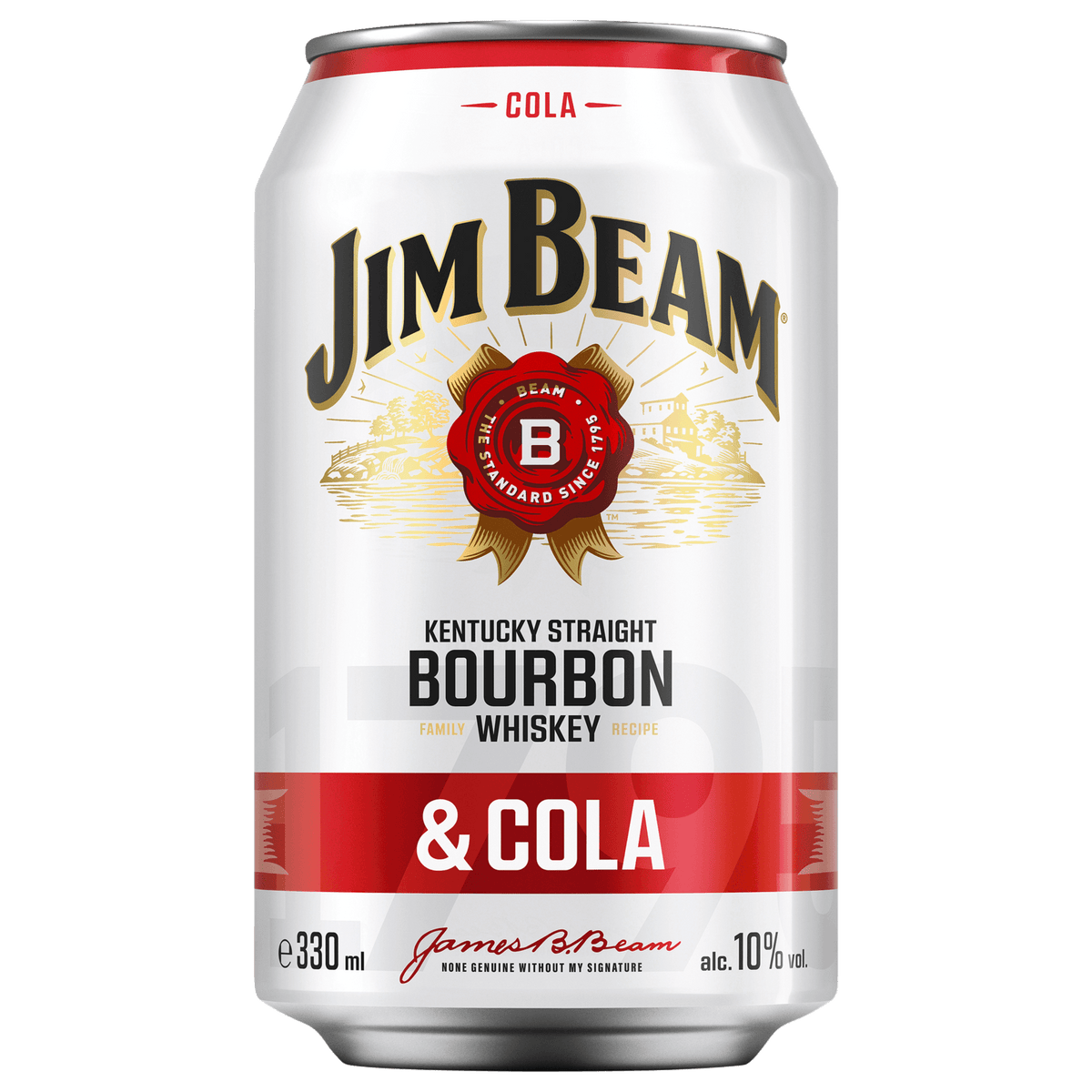 Jim Beam Bourbon Whiskey + Cola 10% Vol. - 0,33 l Dose EINWEG