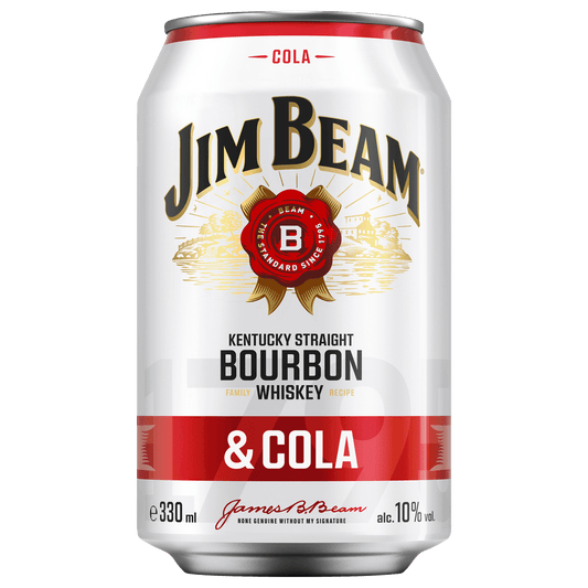 Jim Beam Bourbon Whiskey + Cola 10% Vol. - 0,33 l Dose EINWEG